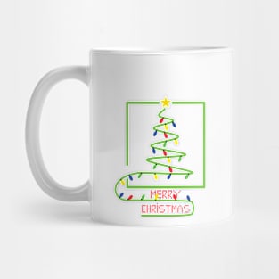 Stylized Christmas tree with light bulbs Mug